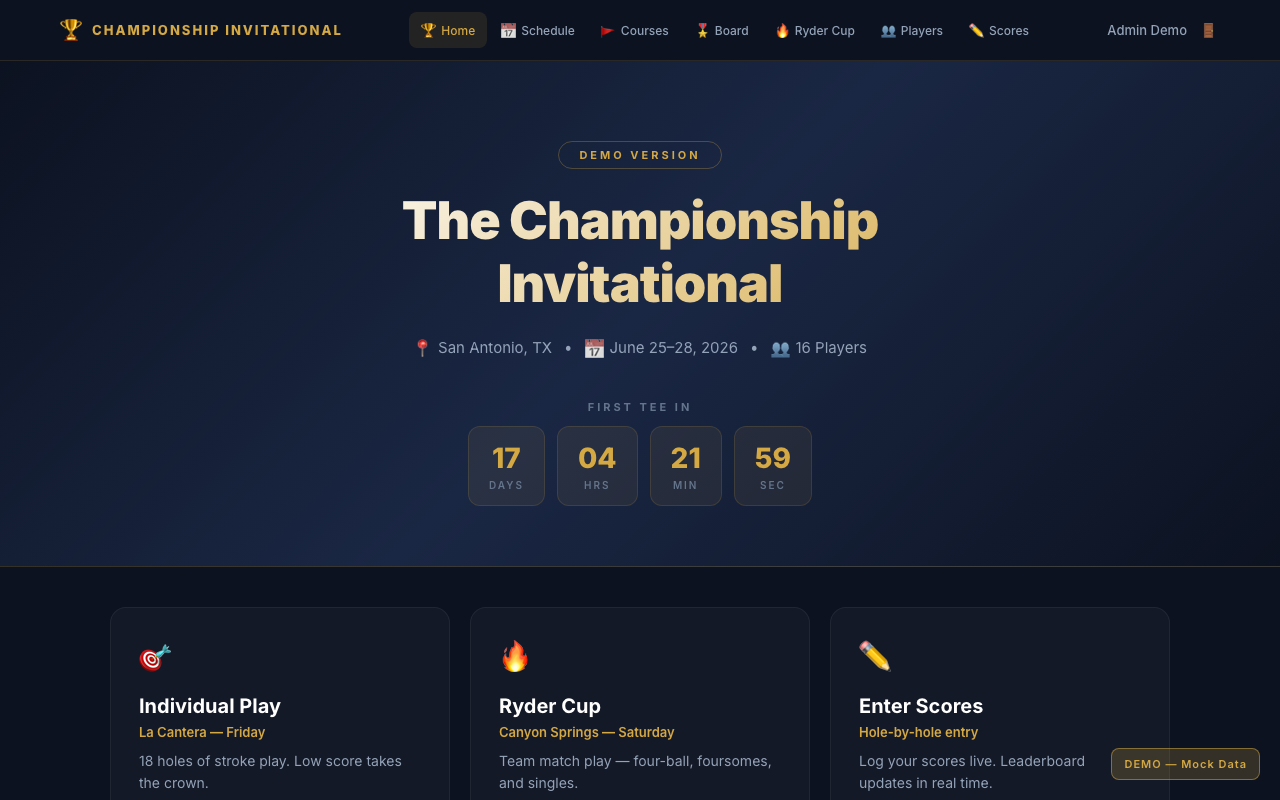 Golf Tournament Manager preview